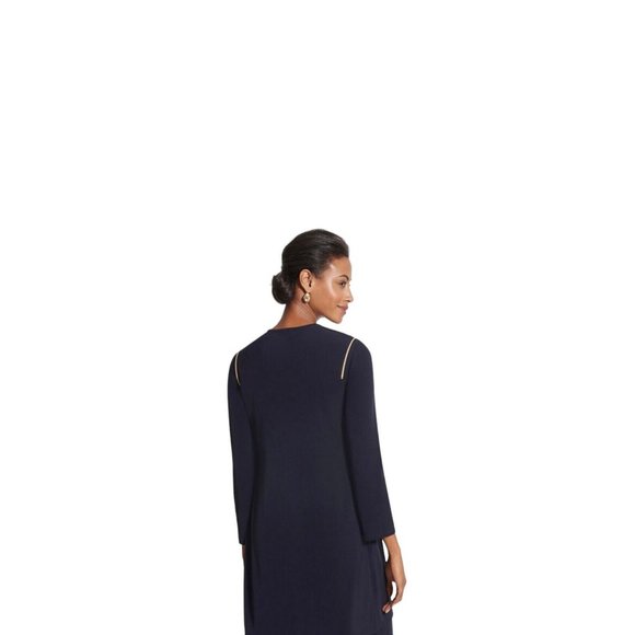 NWT Chico's Blue Ink Knit Kit Drama Zipper Long Sleeve Jacket - Size 2 12/14 - Picture 3 of 9